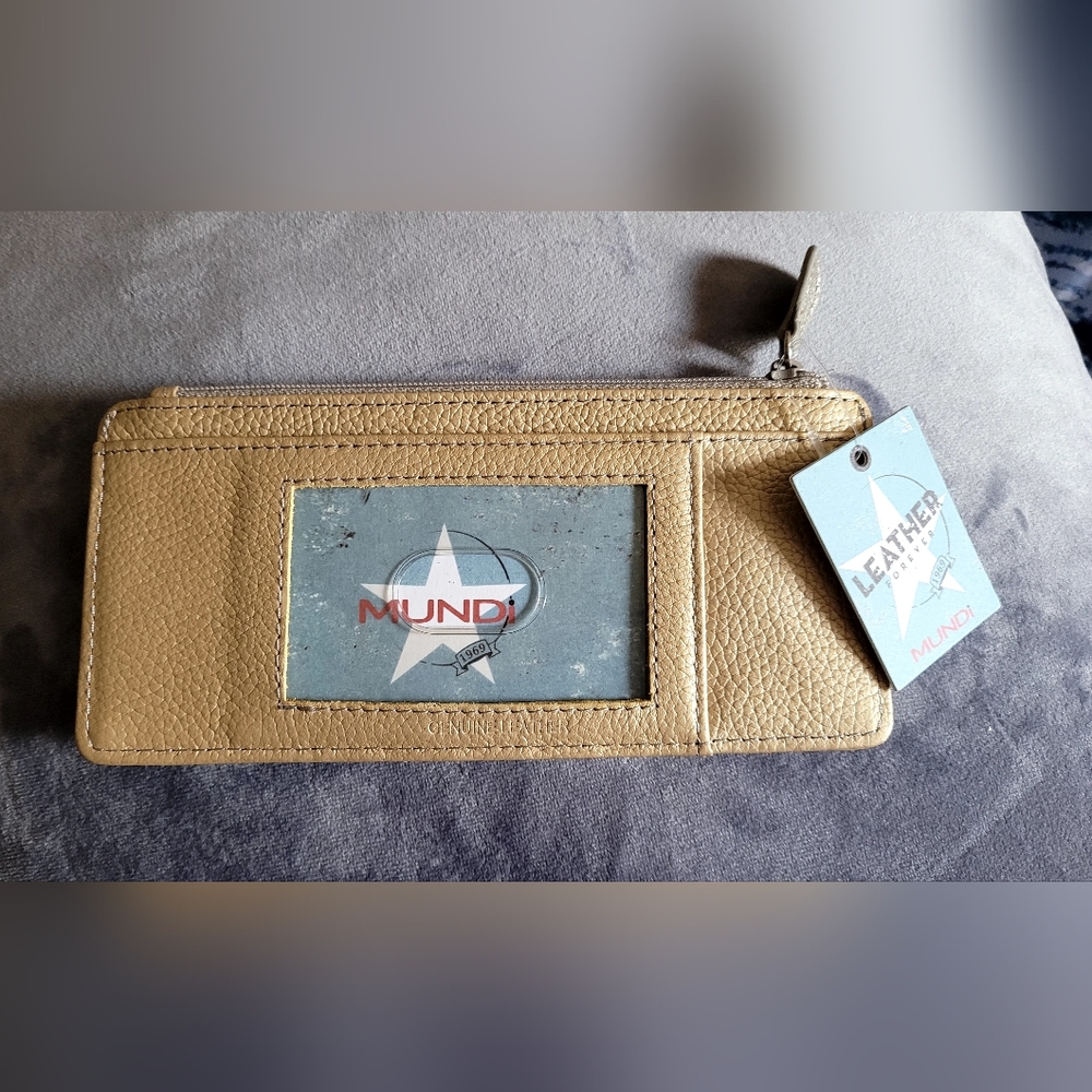 New Mundi Leather Gold and silver color wallet